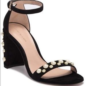 Stuart Weitzman More Pearls Block Heel Sandal